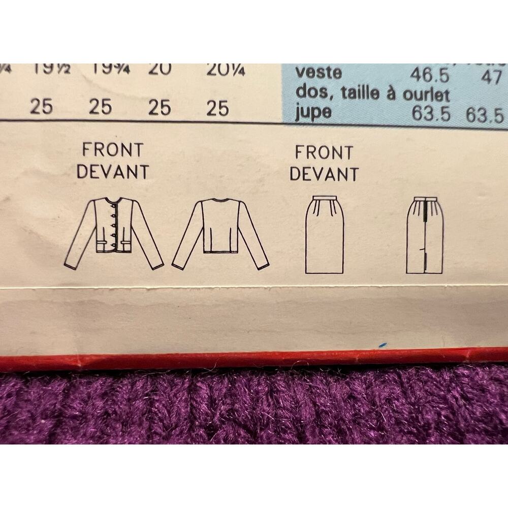 Butterick 5034 pattern blazer boxy boyfriend 1980s size 6 8 10 - Picture 7 of 7
